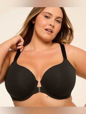Cacique 40DD cotton lightly lined T-shirt bra front‎ closure underwire plus size